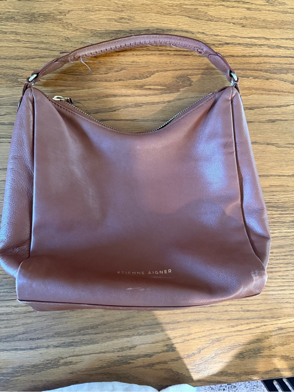 Etienne Aigner Chestnut Leather Shoulder Bag